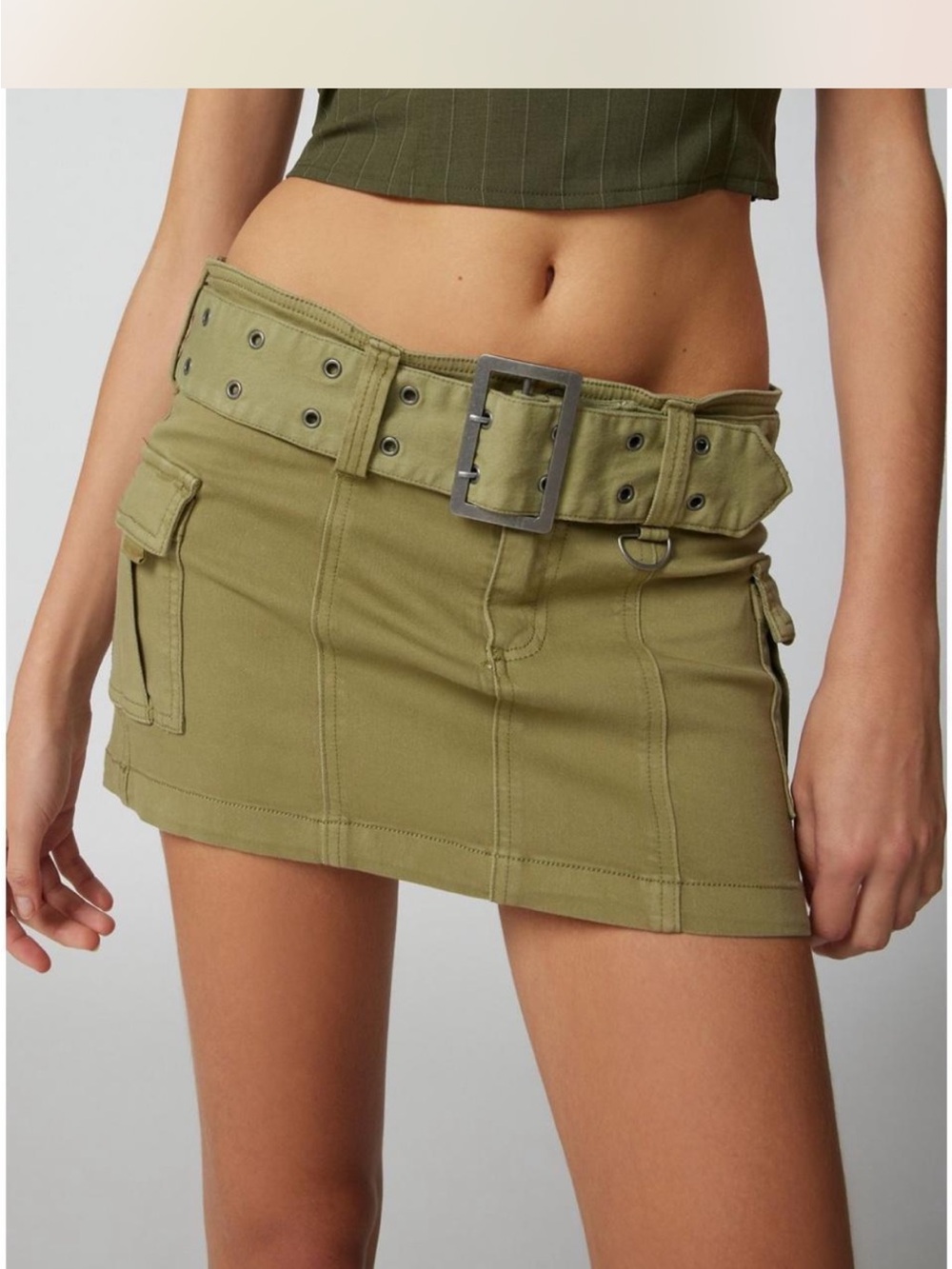 Urban Outfitters Olive Green Cargo Mini Skirt